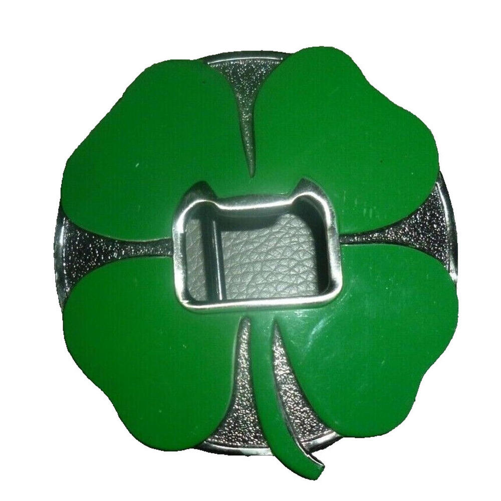 Kalan Good Luck 4-Leaf Green Clover Belt Buckle Bottle Opener St. Patricks GREAT